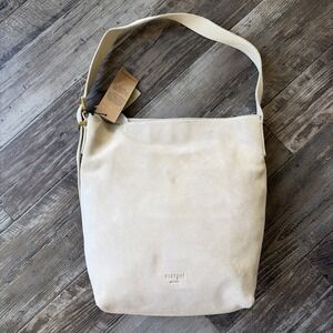 Margot New York Kaye Bucket Mint Suede Large Tote Bag Lined Adjustable Strap
